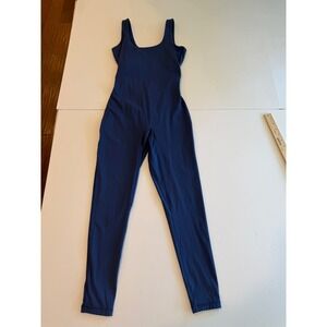 TLF Apparel‎ Womens Navy Blue Scrunch Bum Open Back Athletic Bodysuit Size M